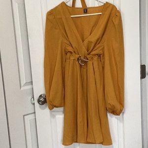NEW Belted yellowish gold dress